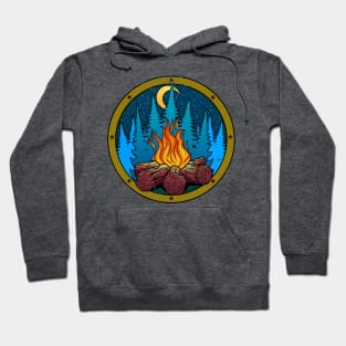 Camping badge with distressed effect Hoodie